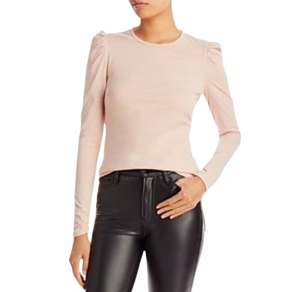 REBECCA TAYLOR Ruched Long Sleeve Top in Soft Blush - Picture 9 of 14